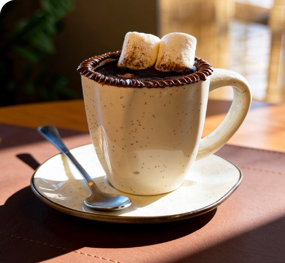 Chocolate quente com marshmallow